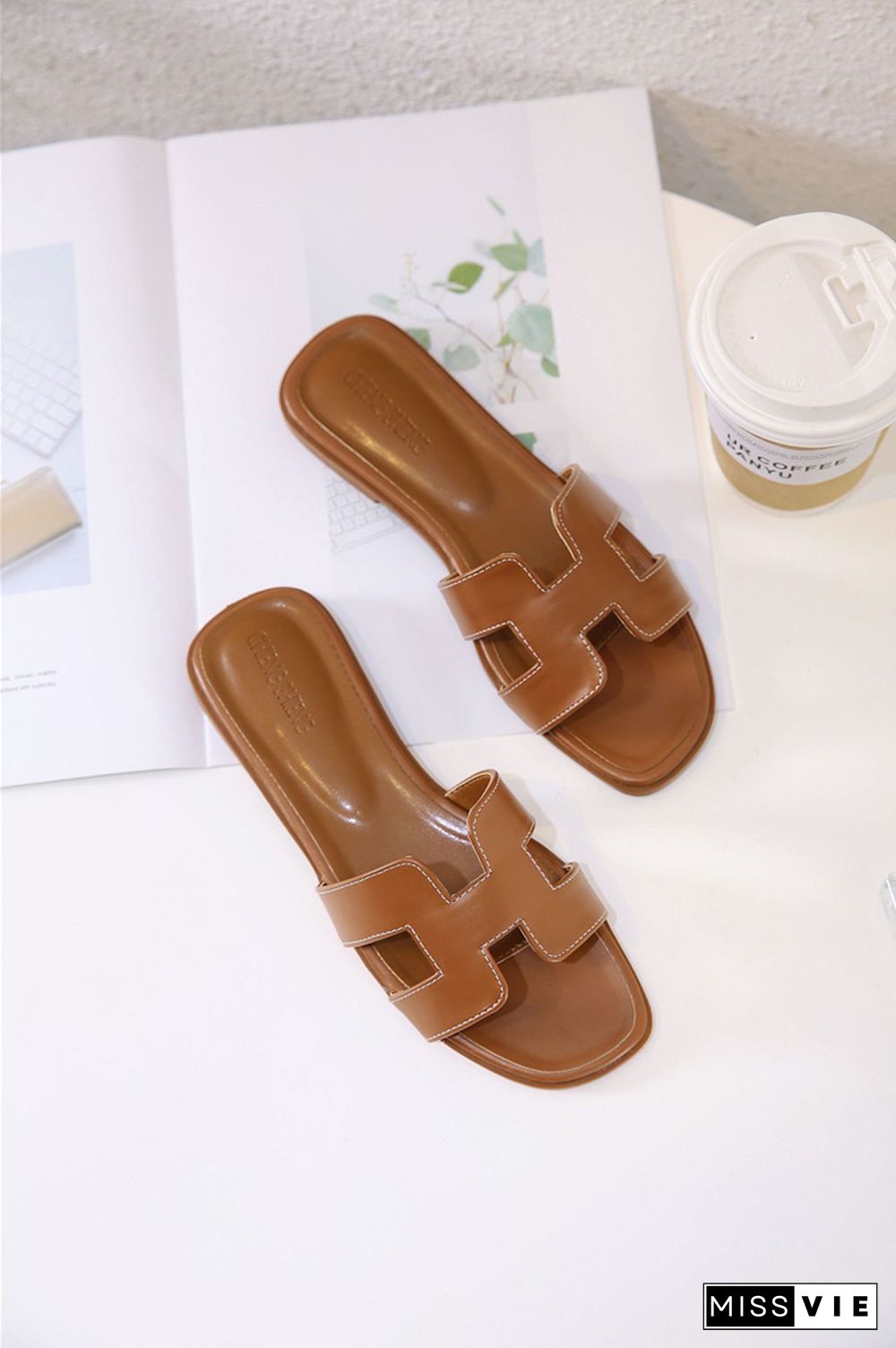 Retro Thin Open Toe Plus Size Beach Flat Sandals