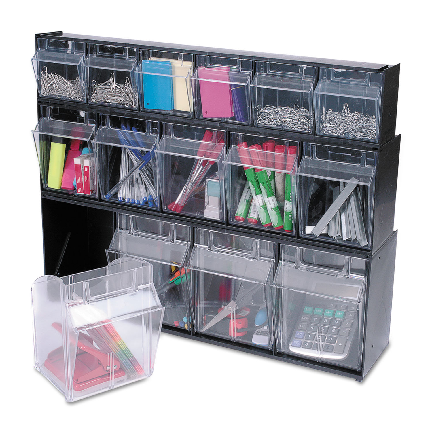 Tilt Bin Interlocking Multi-Bin Storage Organizer by deflectoandreg; DEF20404OP