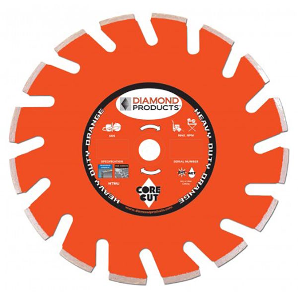 Diamond Products H10HU Heavy Duty Orange Ultimate High Speed Diamond Blade - 14