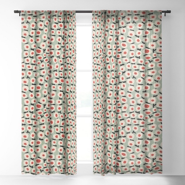 Alisa Galitsyna Dots And Flowers Single Panel Sheer Window Curtain Society6