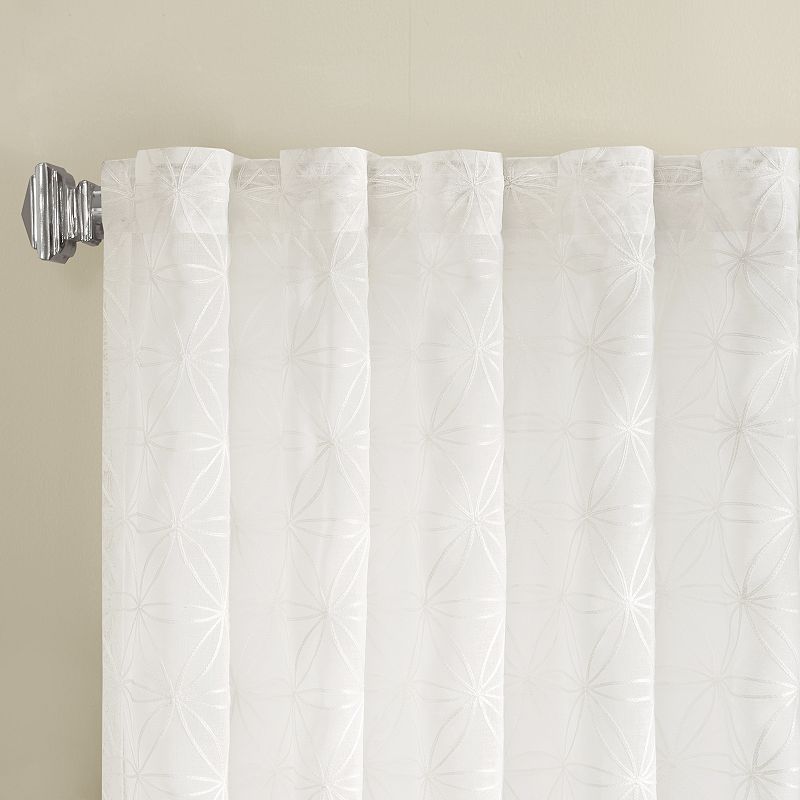 Madison Park Kida Sheer Embroidered Window Valance