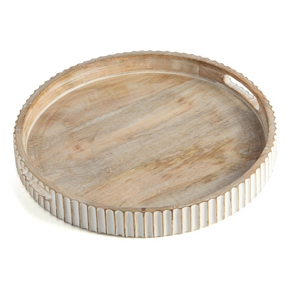 Mango Wood Sausalito Ribbed Tray