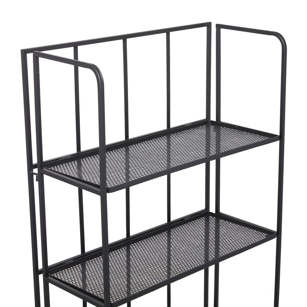 Black Iron Contemporary Bakers Rack   24 x 13 x 49