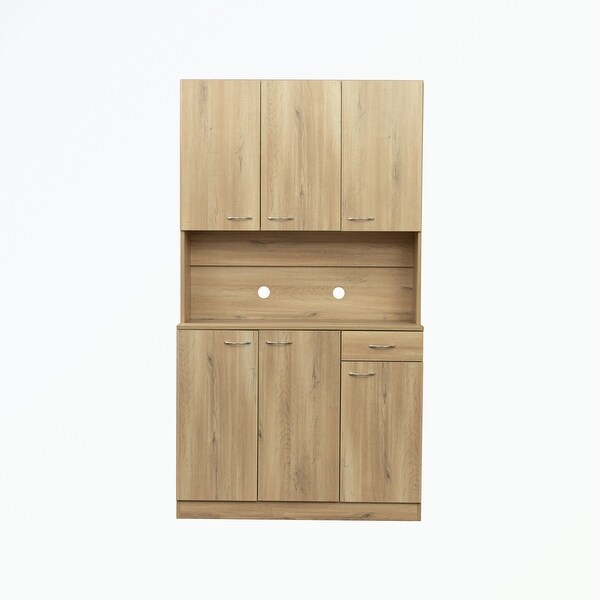 Wardrobe with 6-Doors， 1-Open Shelves and 1-Drawer - - 37065943