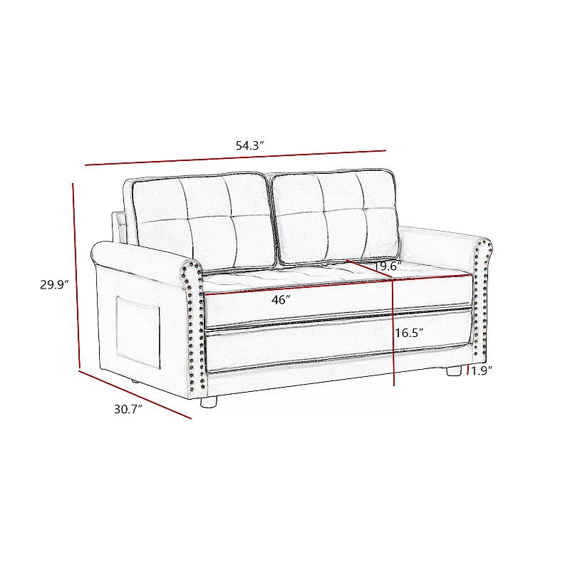 F.c Design Velvet Sofa With Armrest