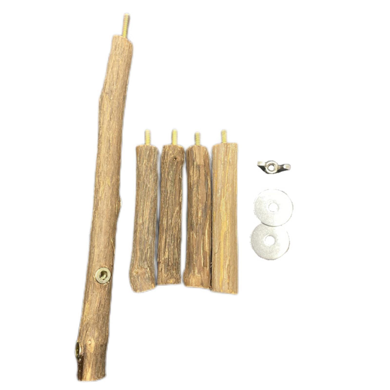 Bird Perches Paw Grinding Standing Stick Wooden Pole Bird Cage Accessories