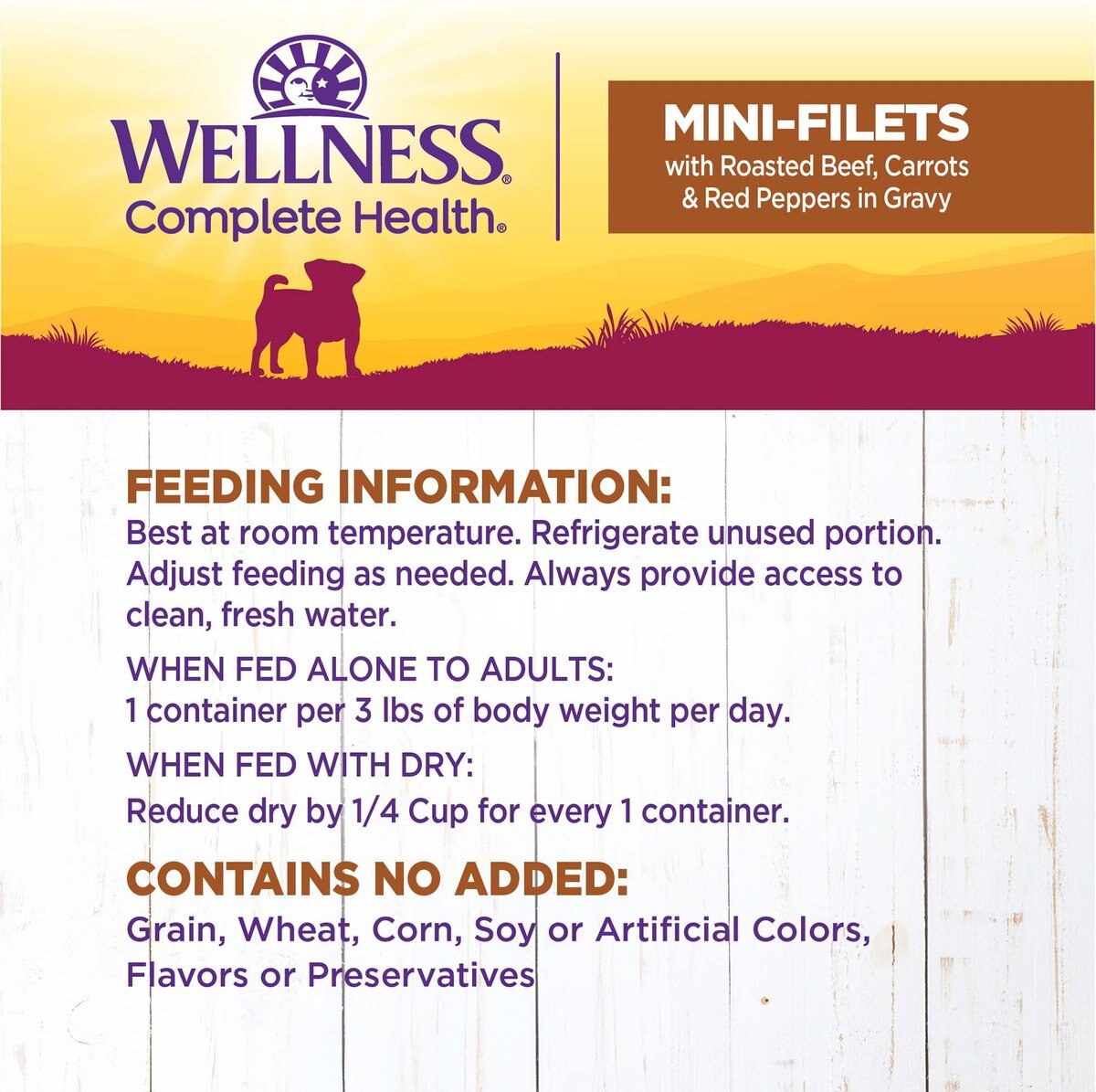 Wellness Petite Entrees Mini-Filets with Roasted Beef， Carrots and Red Peppers in Gravy Grain-Free Wet Dog Food