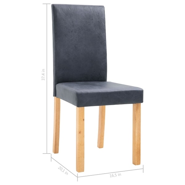 Dining Chairs 6 pcs Gray Faux Leather