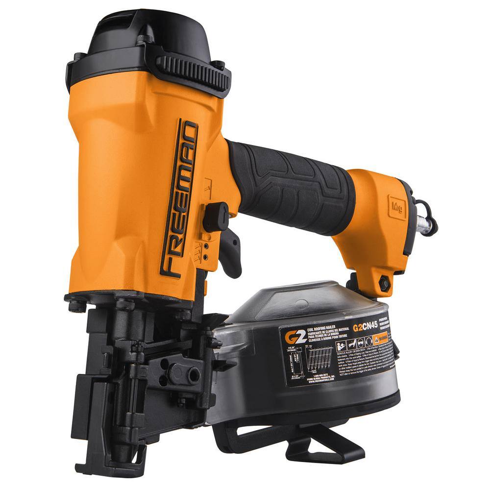 Freeman 2nd Generation Pneumatic 15 Degree 1-34 in. Coil Roofing Nailer with 14 in. NPT Air Connector G2CN45