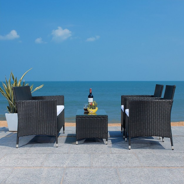 Bandele 4 Piece Patio Outdoor Living Set Safavieh