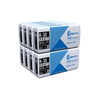 Knauf Insulation R-30 EcoBatt Kraft Faced Fiberglass Insulation Batt 10 in. x 24 in. x 48 in. (8-Bags) 690987