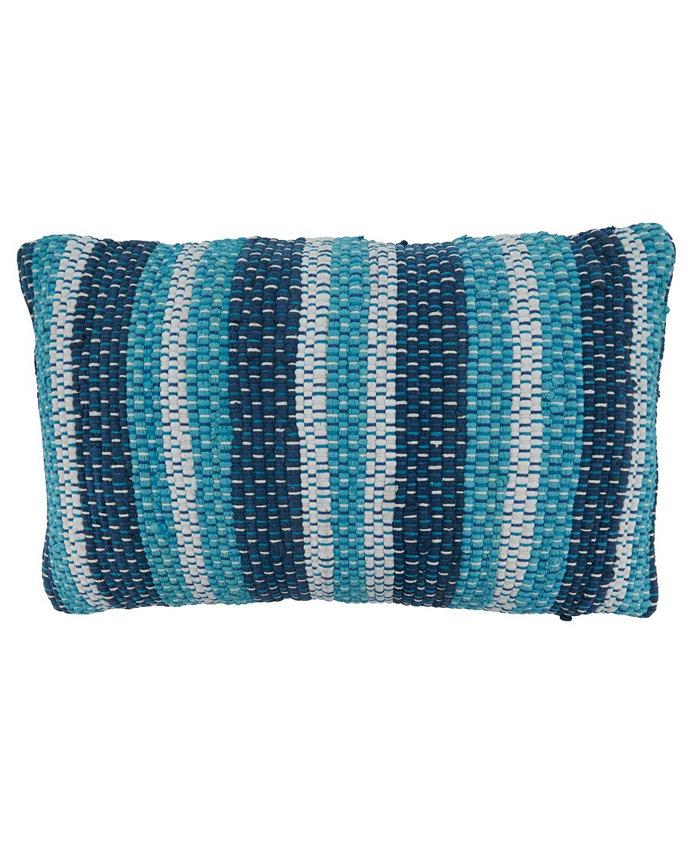 Saro Lifestyle Chindi Striped Decorative Pillow， 14 x 23