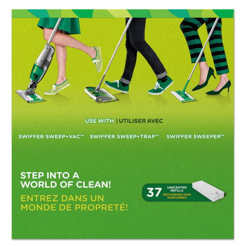 Swiffer Dry Refill Cloths， White， 10.4 x 8， 37/Box， 4 Boxes/Carton (82822CT)