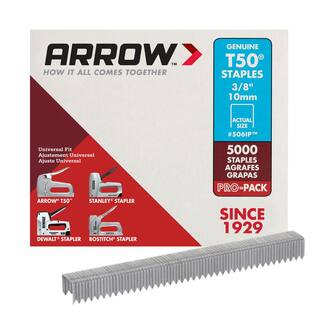 Arrow T50 38 in. Leg x 38 in. Crown Galvanized Steel Staples (5000-Pack) 506IP