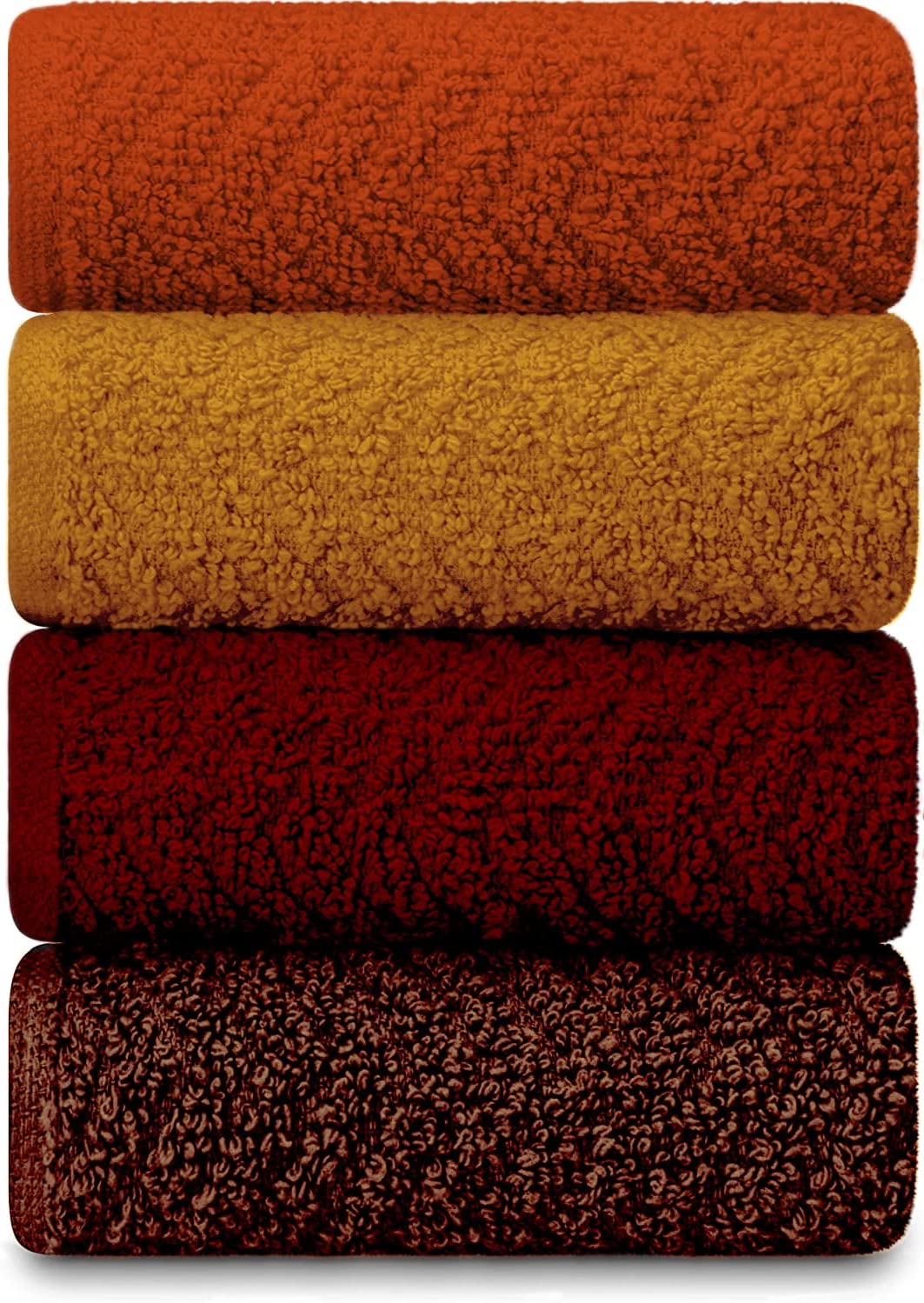 DecorRack 4 Pack Large Kitchen Towels， 100% Cotton， 15 x 25 Inch Absorbent Dish Drying Cloth， Perfect for Kitchen， Hand Towels， Assorted Colors (Set of 4)