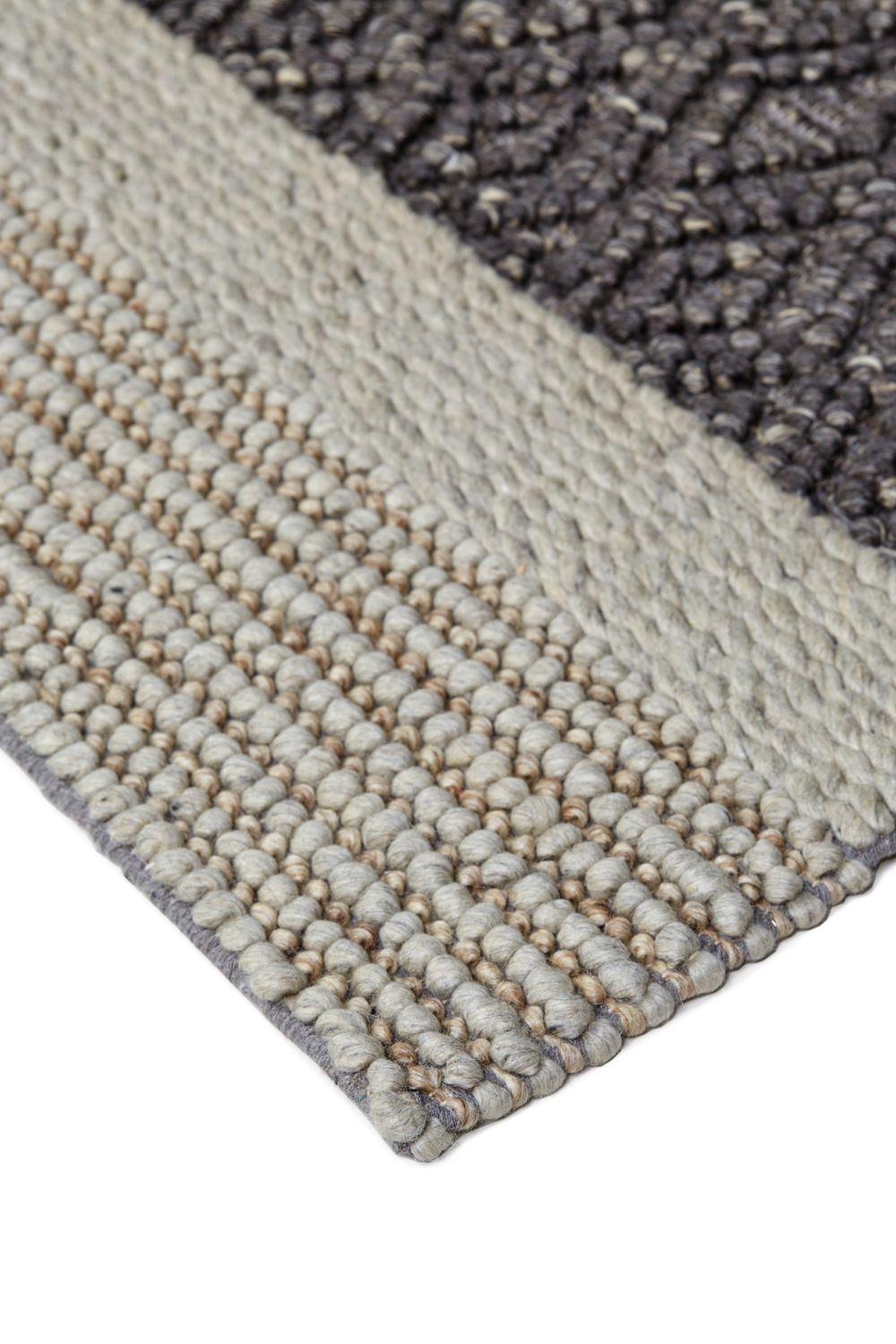 Genet Hand Woven Chracoal Gray and Tan Rug by BD Fine