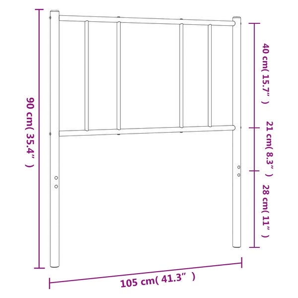 vidaXL Metal Headboard Black 39.4