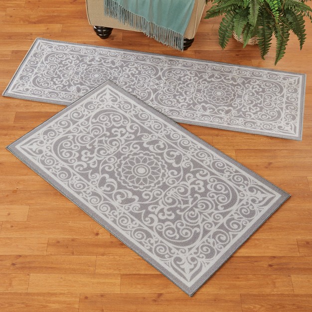 Collections Etc Scroll Printed Rug