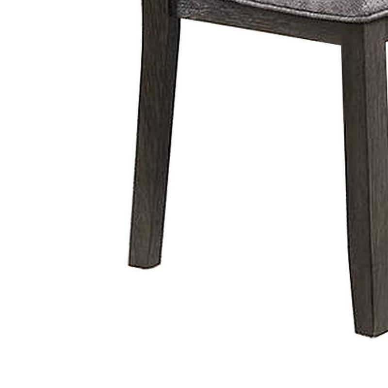 Lexi 24 Inch Dining Side Chair， Padded Seat， Set of 2， Gray， Dark Brown