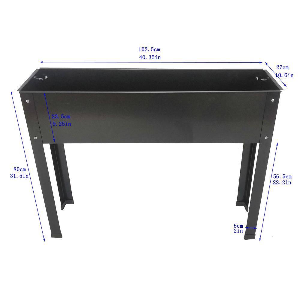 Afoxsos 48 in. x 24 in. x 32 in. Raised Garden Bed Mobile Elevated WoodPlanter w/Lockable Wheels， StorageShelf， Protective Liner HDMX231