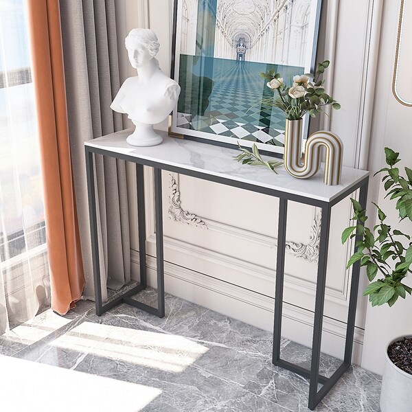 Modern Marble Entryway Console Table - W 39.4