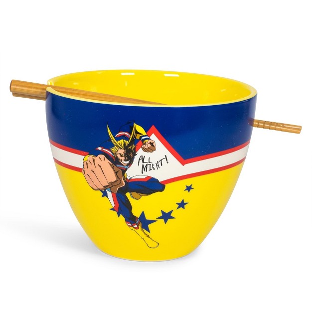 Just Funky My Hero Academia All Might Dinnerware Set 16 ounce Ramen Bowl And Chopsticks