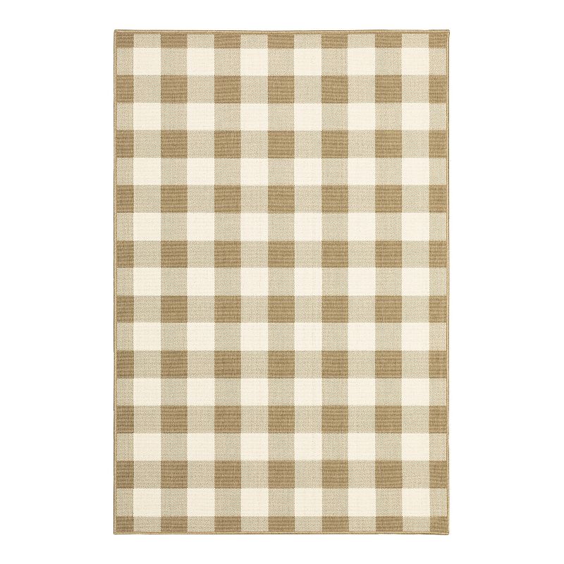 StyleHaven Mainland Gingham Plaid Indoor Outdoor Rug