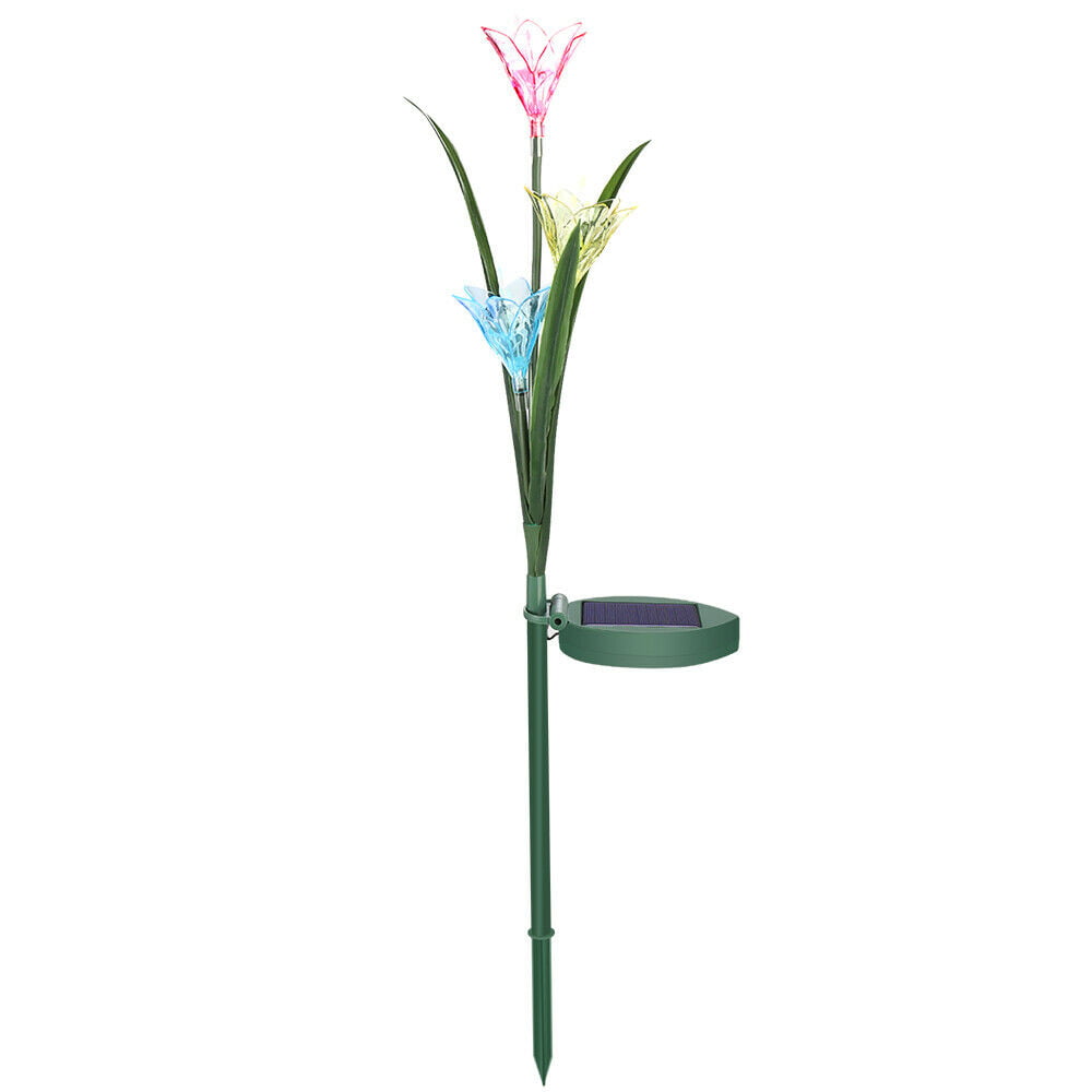 2 Pack Solar Garden Lights Lily Flowers Stake Lamp For Yard Outdoor Patio Decor