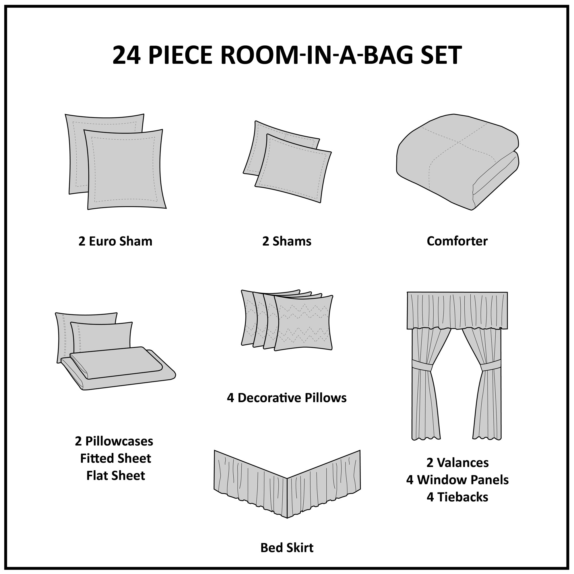 Home Essence Emerson Jacquard 24 Piece Room In A Bag