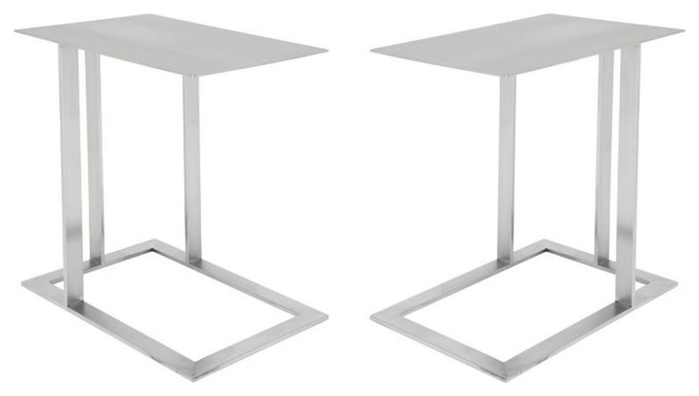 Home Square Celine Metal End Table in Silver Finish   Set of 2   Contemporary   Side Tables And End Tables   by Homesquare  Houzz