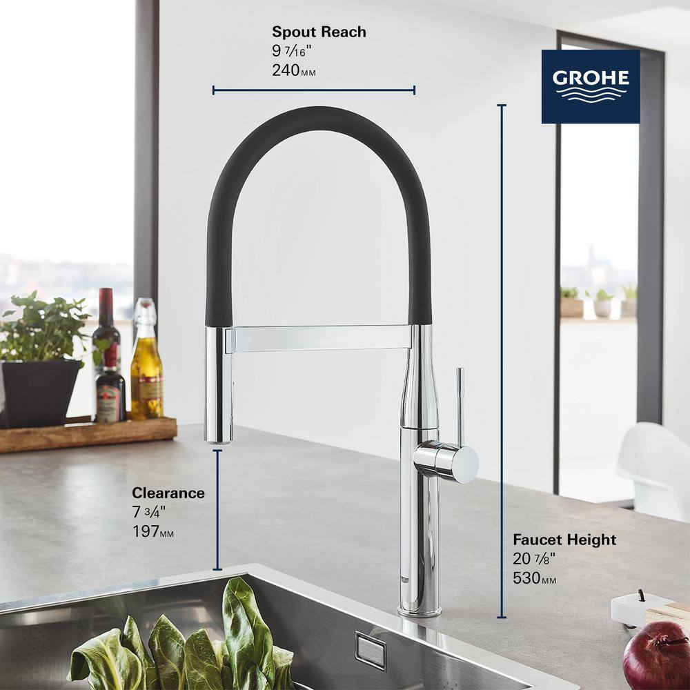 GROHE Essence New Single-Handle Pull-Down Sprayer Kitchen Faucet in Brushed Cool Sunrise 30295GN0