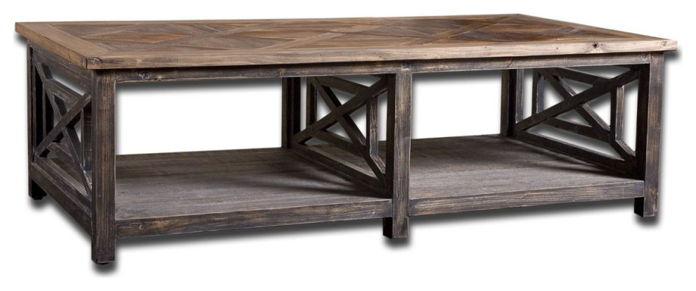 Uttermost Spiro Reclaimed Wood Cocktail Table   Farmhouse   Coffee Tables   by Innovations Designer Home Decor  ampAccent Furniture  Houzz