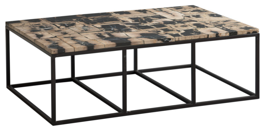 Rectangular Petrified Wood Coffee Table  Andrew Martin Luca   Industrial   Coffee Tables   by Oroa   Distinctive Furniture  Houzz