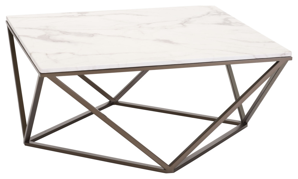 Tintern Coffee Table White  ampAntique Brass   Transitional   Coffee Tables   by Sideboards and Things  Houzz