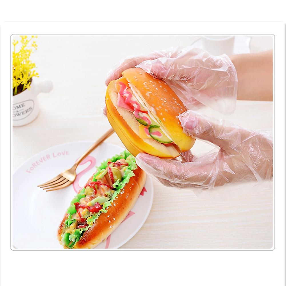 100Pcs Large Clear Plastic Disposable Gloves for Home Kitchen Restaurant Cooking Cleaning