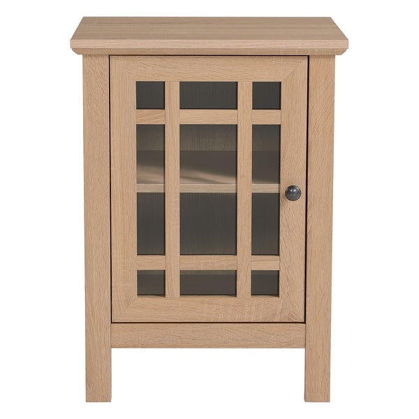 Light Oak End Table With Cabinet