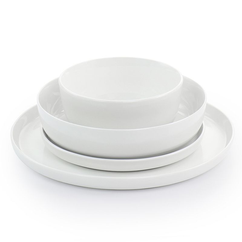 Gibson Home White Deco 16 Piece Fine Ceramic Dinnerware Set