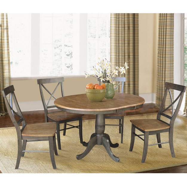 Harry Round Extendable Dining Table With 4 Chairs International Concepts