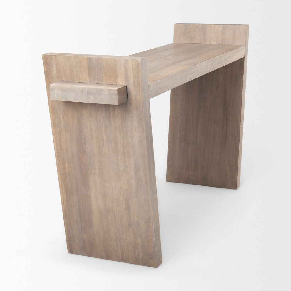 Elaine III Light Brown Solid Wood Angular Console Table   Transitional   Console Tables   by HedgeApple  Houzz