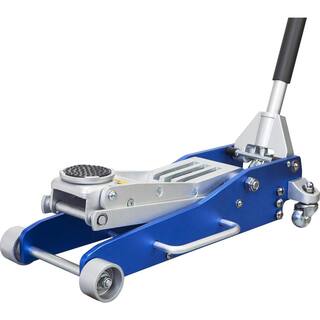 TCE 3-Ton Low-Profile Aluminum Floor Jack with Dual Piston Speedy Lift Blue AT830003XLU