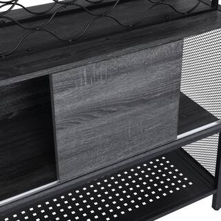 Tileon 32.28 in. W x 15.75 in. D x 52.56 in. H in Antique Black Metal and MDF Ready to Assemble Floor Base Kitchen Cabinet AYBSZHD1590