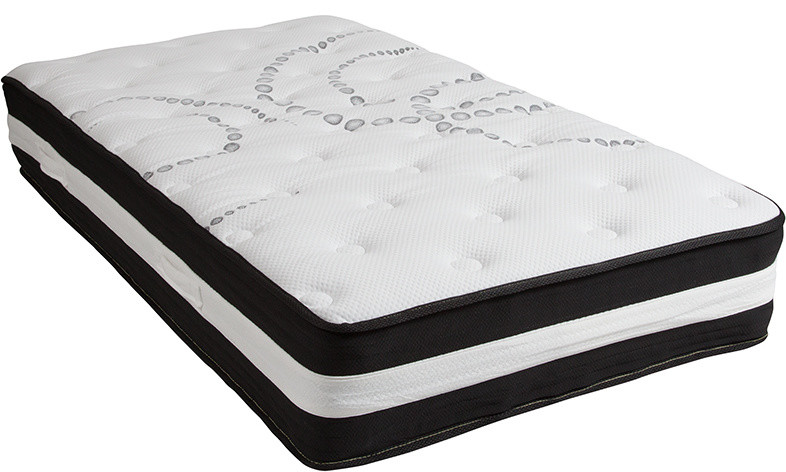 Capri Comfortable Sleep 12 quotFoam and Pocket Spring Mattress   Contemporary   Mattresses   by Global Discount Store LLC  Houzz