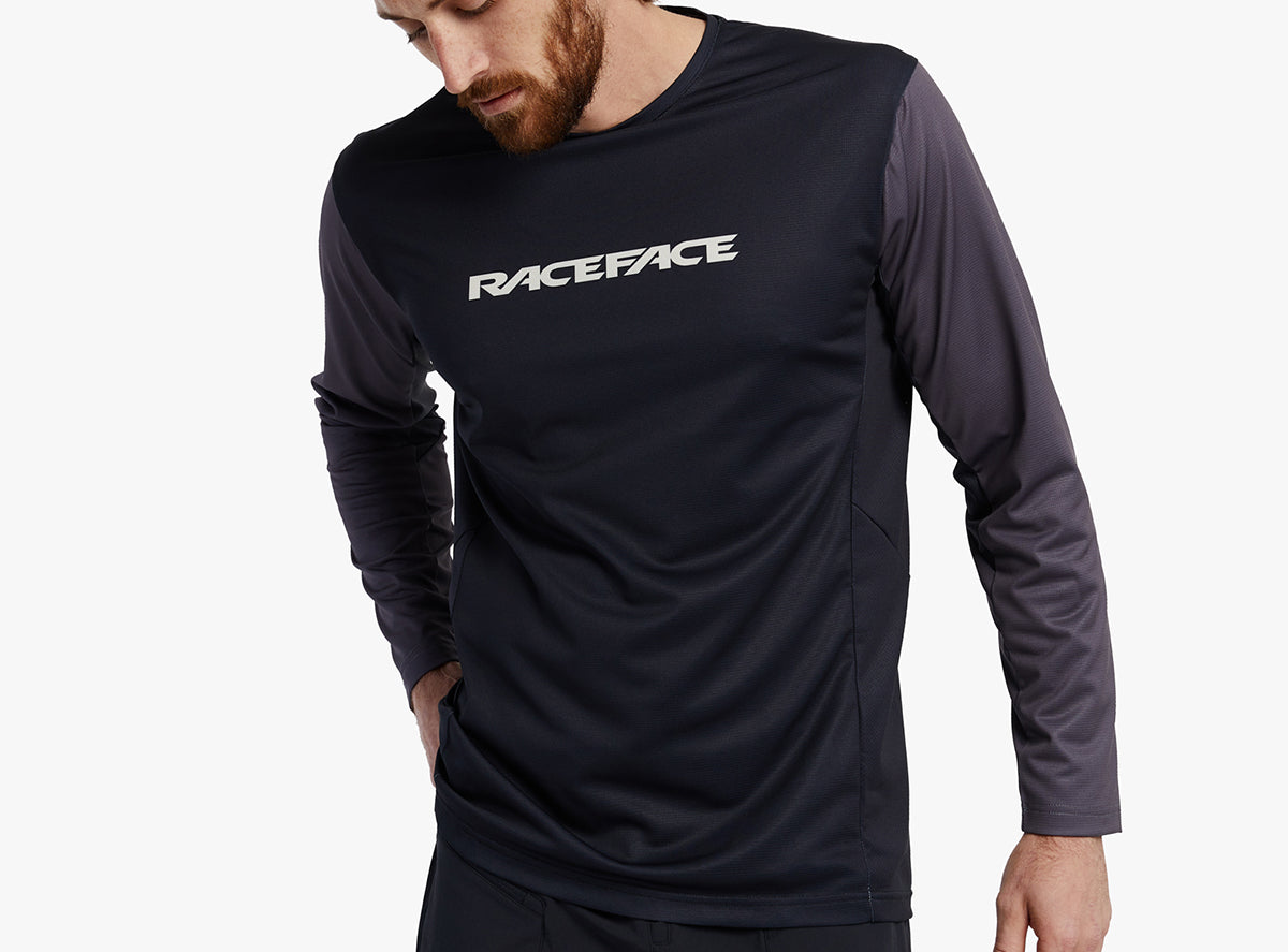 Race Face Indy Long Sleeve MTB Jersey - Black - 2022