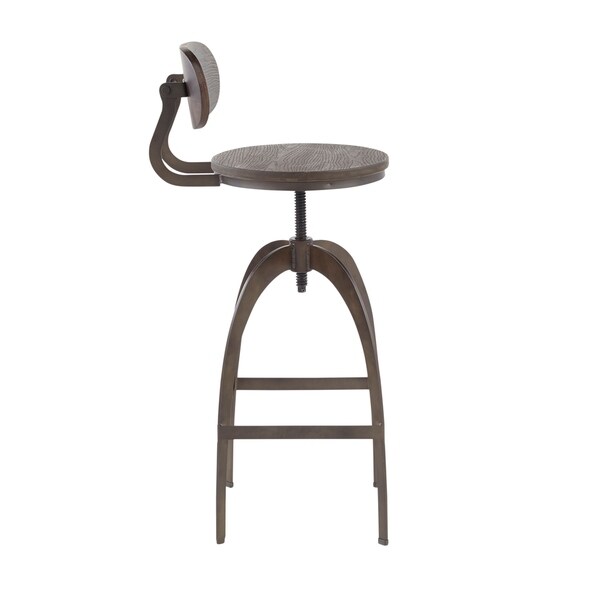 Carbon Loft Goddard Industrial Metal and Wood Mid-back Bar Stool