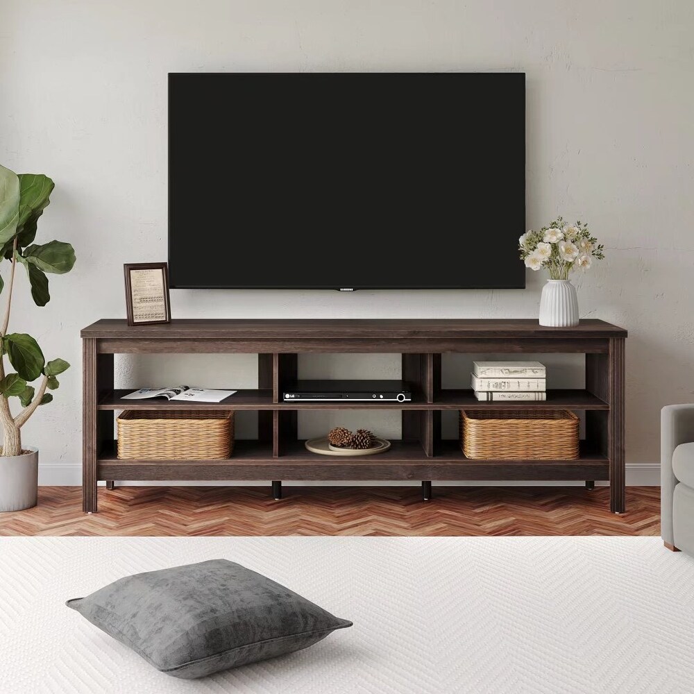 TV Stand for 75 Inch TV Console Table  Wood Entertainment Center