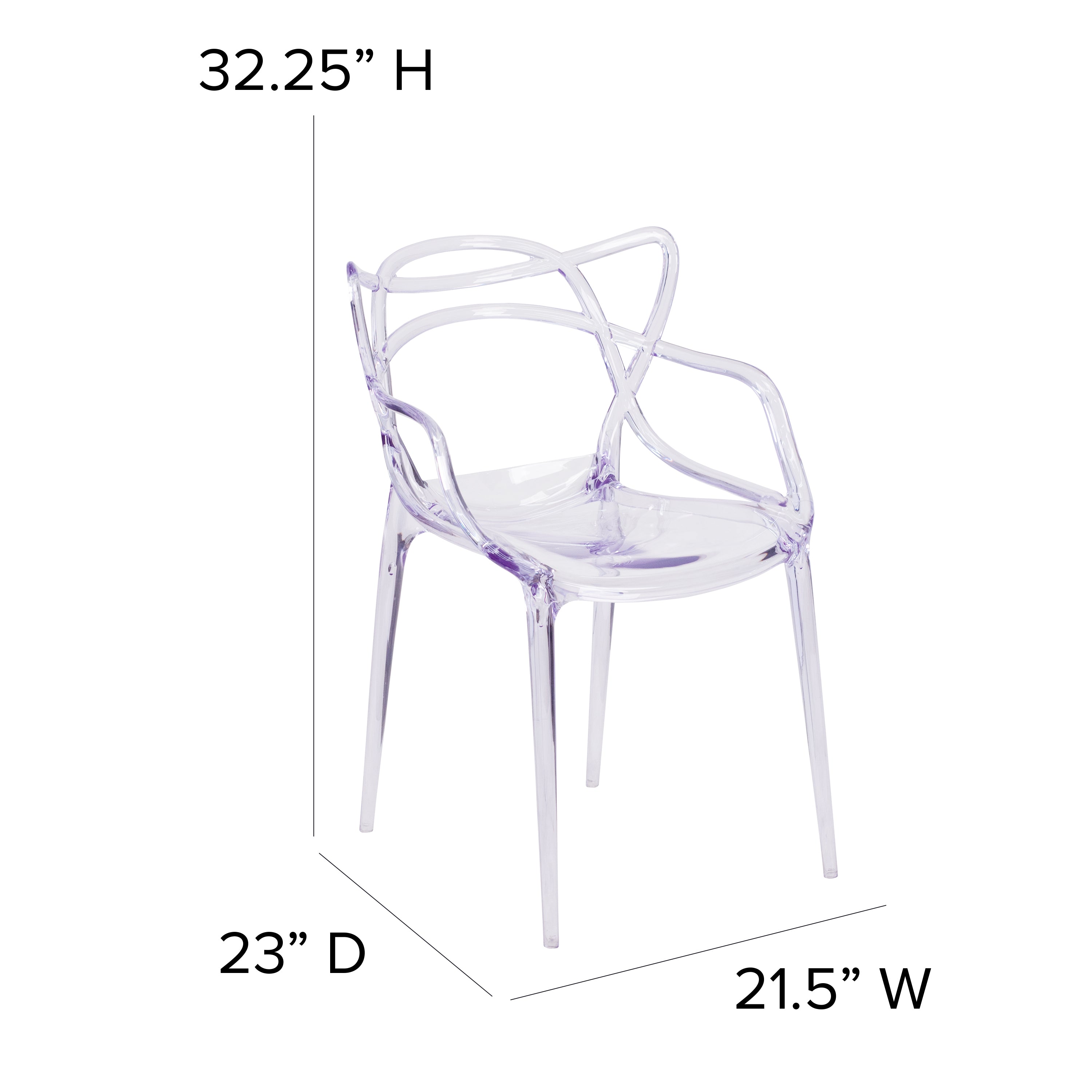 Flash Furniture 4 Pack Nesting Series Transparent Stacking Side Chair