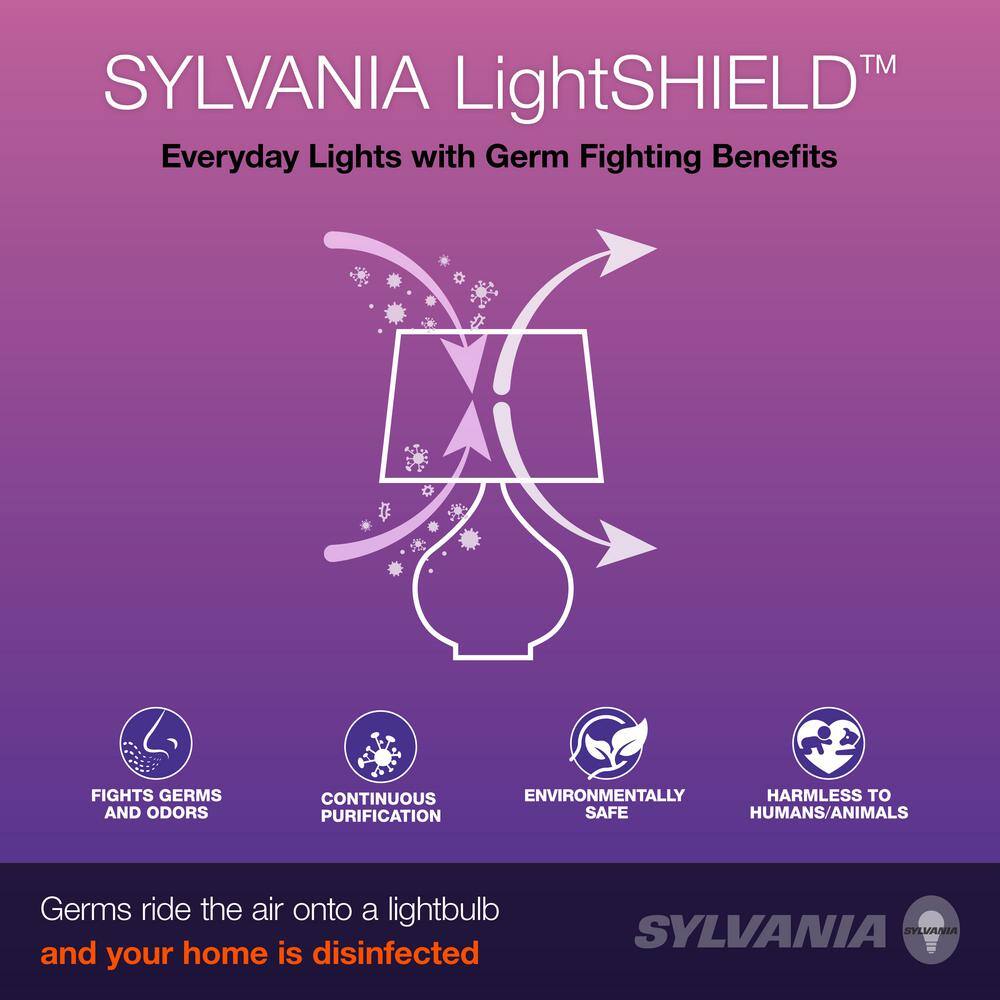 Sylvania 60-Watt Equivalent A19 Germicidal LED Light Bulb Soft White (24-Pack) 41311