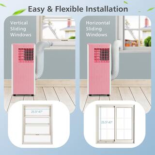 Costway 10000 BTU Portable Air Conditioner AC Unit 3-in-1 Cools 350 Sq. Ft. with Dehumidifier Remote in Pink FP10347US-PI