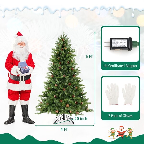 Costway 6 FT PreLit Christmas Tree 3Minute Quick Shape with Quick