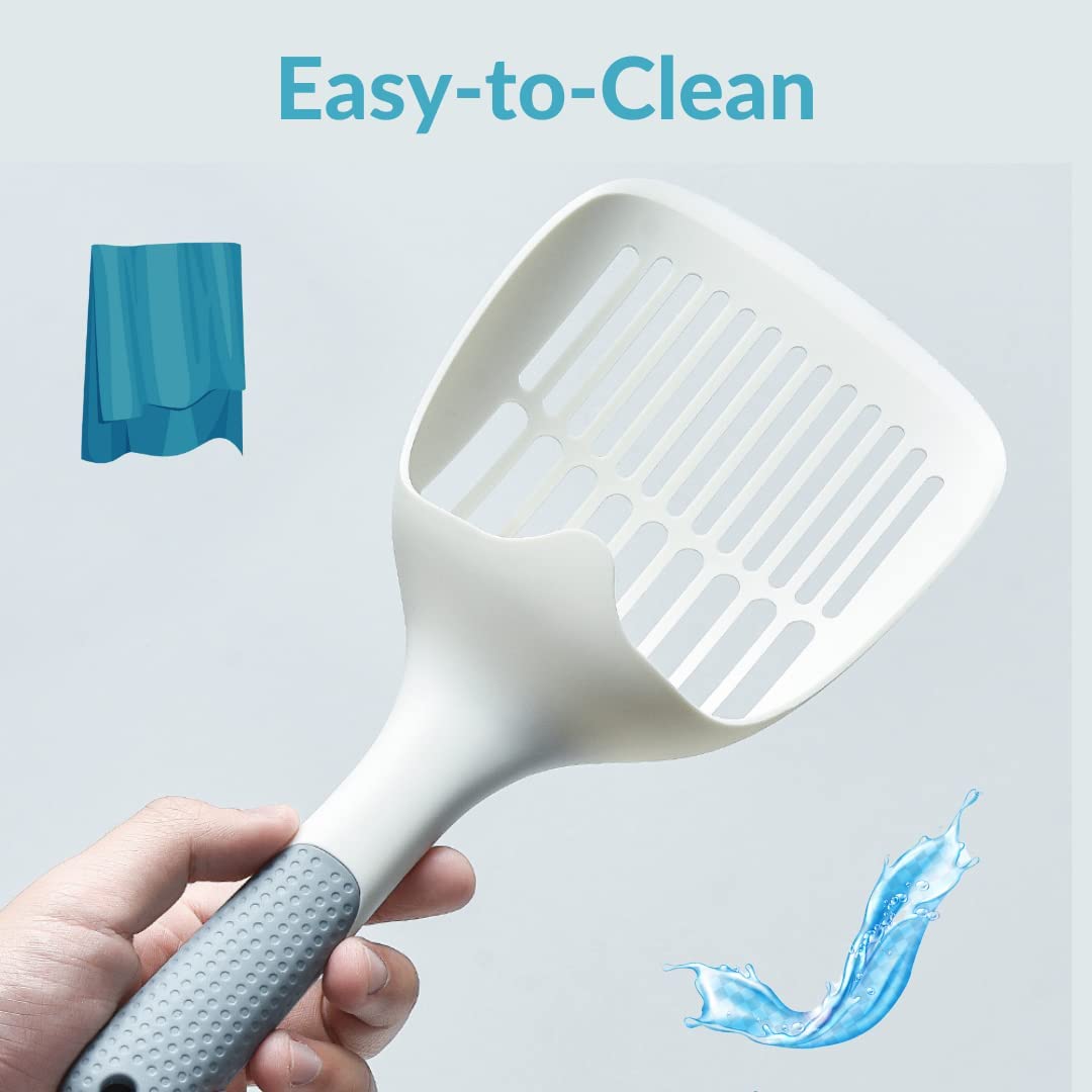 GZDIAO Large Cat Litter Scoop， Litter Tray Pooper Scooper， Durable Easy to Clean Non-Slip Handle PP Plastic Poop Scoop Shovel for Kitten Sand Toilet Cleaning